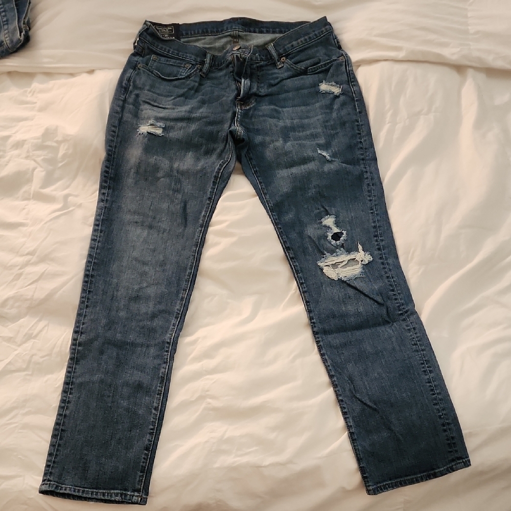 Abercrombie & Fitch Distressed Blue Jeans